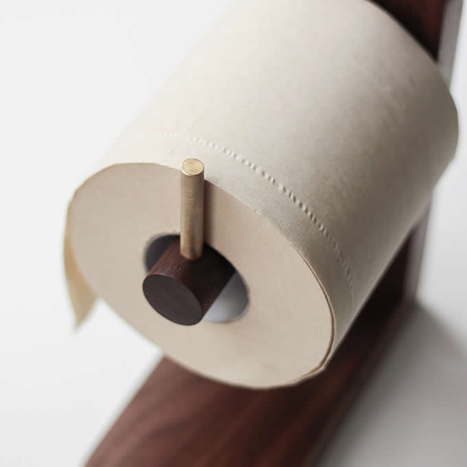  Black Walnut Wooden Toilet Paper Roll Holder 